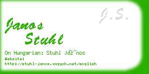 janos stuhl business card